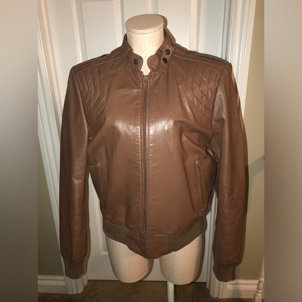 Jonathan Christopher Brown Leather Jacket